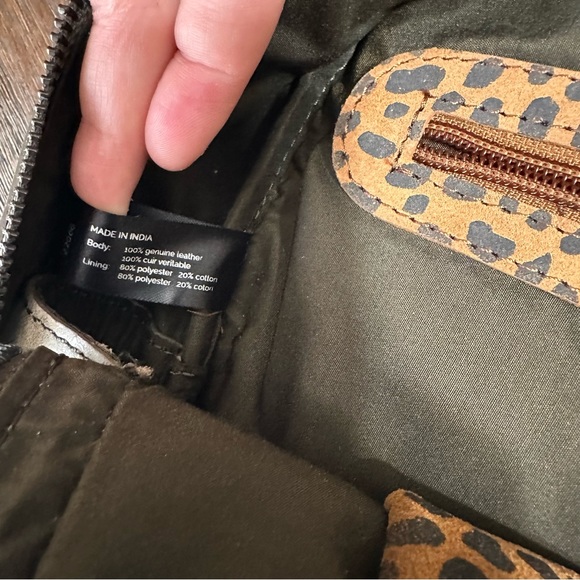 Burkely Leather Croco Cody dome texture gray green tan backpack soft Croc - Picture 13 of 16